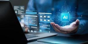 Ai generate concept. Artificial Intelligence Content Generator tool. Computer chip processor technology for AI assistant to graphic design, translate language, chat bot, generate images, write code